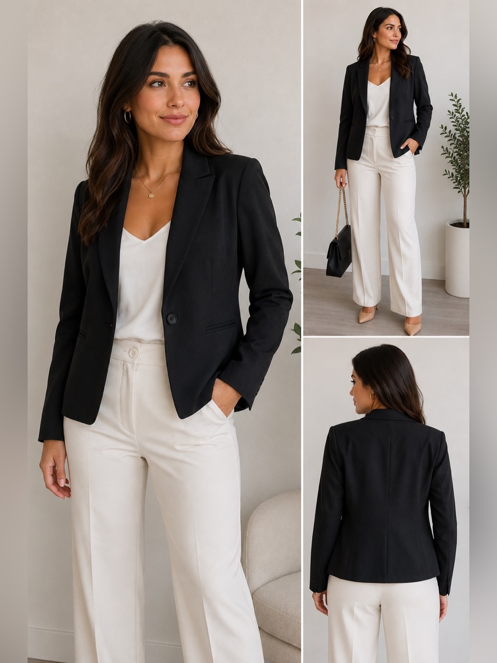 NWT Nine West Black One Button Hip-Length Blazer Jacket XXL Career Office